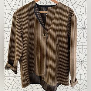 Vintage A La Mode by Xiao Striped Jacket